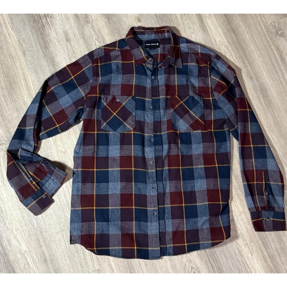 Ocean Current size large long‎ sleeve flannel button down shirt